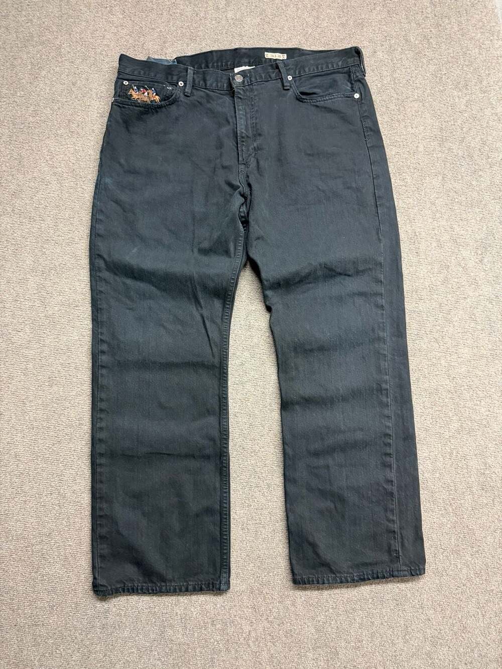 Polo Ralph Lauren Black Jeans Size 38x30 Multi-Pony Logo